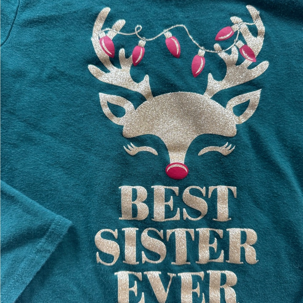 Girls Long Sleeve Shirt Bundle Festive holiday graphic Christmas tops size 4/5 - Picture 7 of 11
